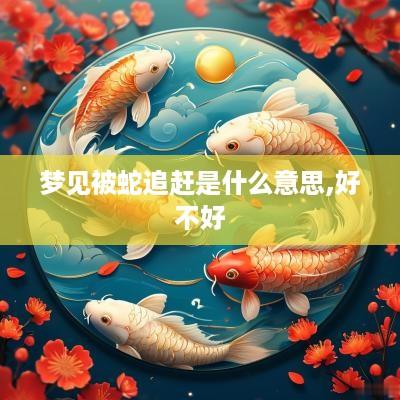 梦见被蛇追赶是什么意思,好不好