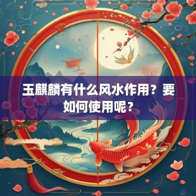 玉麒麟有什么风水作用？要如何使用呢？