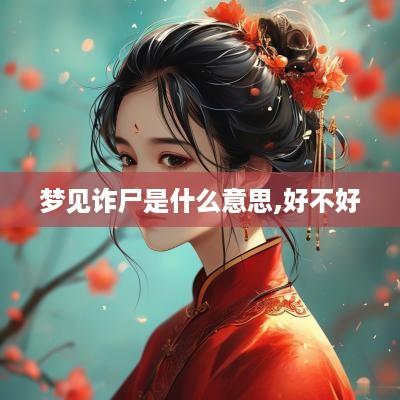 梦见诈尸是什么意思,好不好