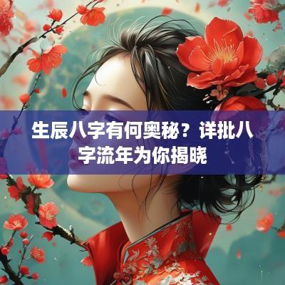 生辰八字有何奥秘？详批八字流年为你揭晓