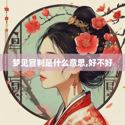 梦见宣判是什么意思,好不好