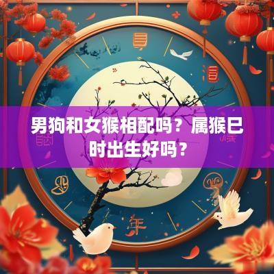男狗和女猴相配吗？属猴巳时出生好吗？