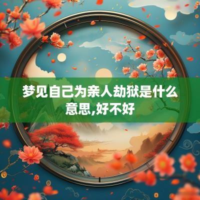 梦见自己为亲人劫狱是什么意思,好不好