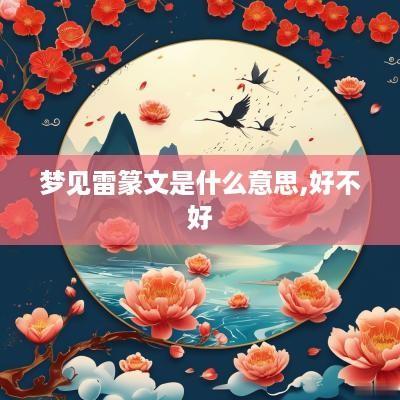 梦见雷篆文是什么意思,好不好