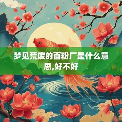 梦见荒废的面粉厂是什么意思,好不好
