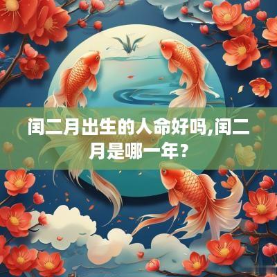 闰二月出生的人命好吗,闰二月是哪一年？