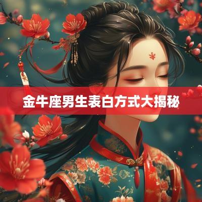 金牛座男生表白方式大揭秘