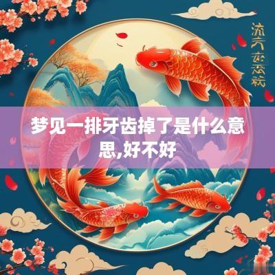 梦见一排牙齿掉了是什么意思,好不好