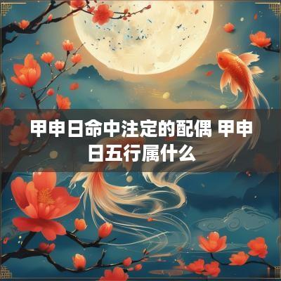 甲申日命中注定的配偶 甲申日五行属什么