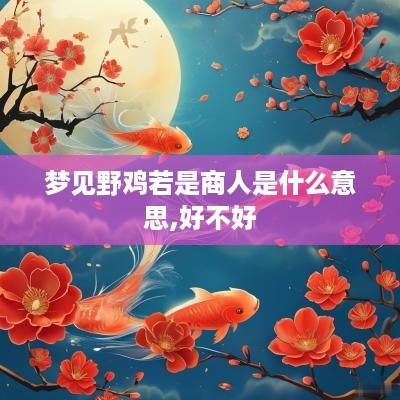 梦见野鸡若是商人是什么意思,好不好