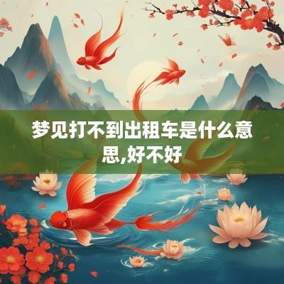 梦见打不到出租车是什么意思,好不好