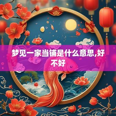 梦见一家当铺是什么意思,好不好