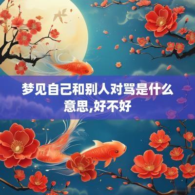 梦见自己和别人对骂是什么意思,好不好
