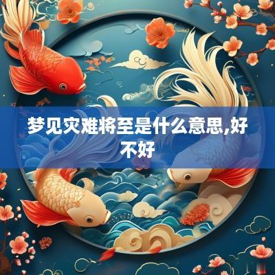 梦见灾难将至是什么意思,好不好