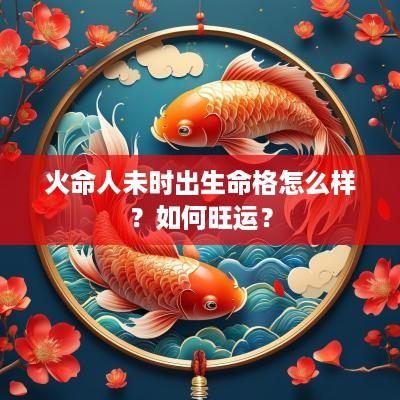 火命人未时出生命格怎么样？如何旺运？