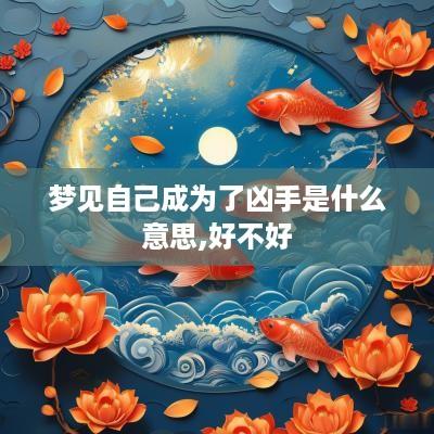 梦见自己成为了凶手是什么意思,好不好