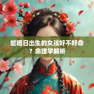 蛇晒日出生的女孩好不好命？命理学解析