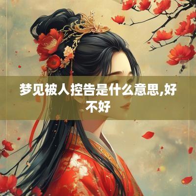 梦见被人控告是什么意思,好不好