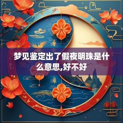 梦见鉴定出了假夜明珠是什么意思,好不好