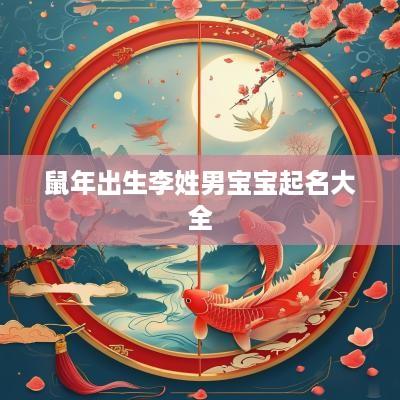 蛇年出生李姓男宝宝起名大全