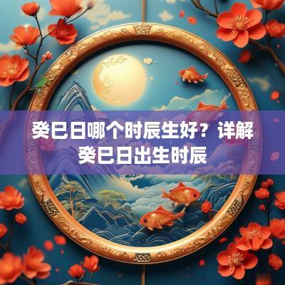 癸巳日哪个时辰生好？详解癸巳日出生时辰