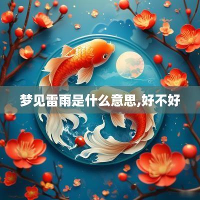 梦见雷雨是什么意思,好不好