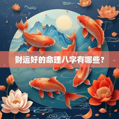 财运好的命理八字有哪些？