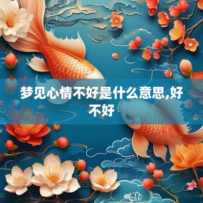 梦见心情不好是什么意思,好不好