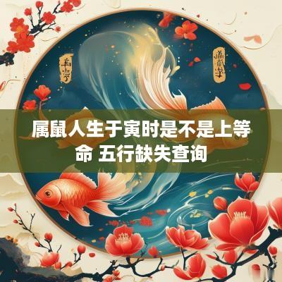 属鼠人生于寅时是不是上等命 五行缺失查询