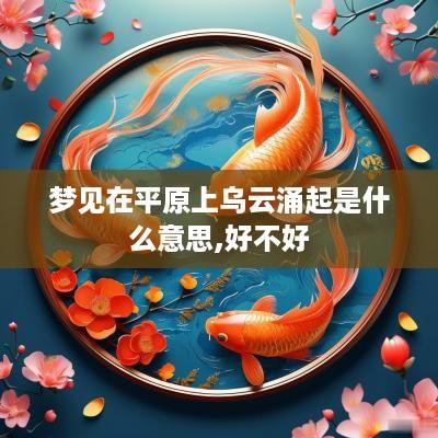 梦见在平原上乌云涌起是什么意思,好不好