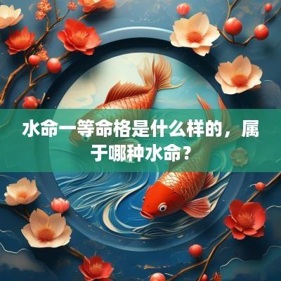 水命一等命格是什么样的，属于哪种水命？