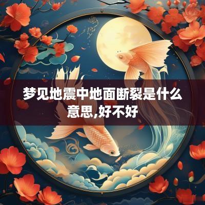 梦见地震中地面断裂是什么意思,好不好