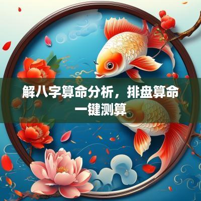 解八字算命分析，排盘算命一键测算