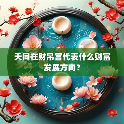 天同在财帛宫代表什么财富发展方向？