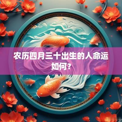 农历四月三十出生的人命运如何？