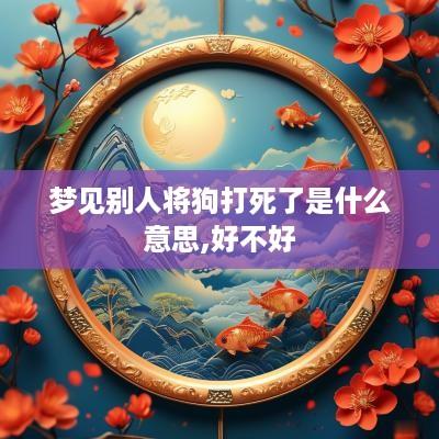梦见别人将狗打死了是什么意思,好不好