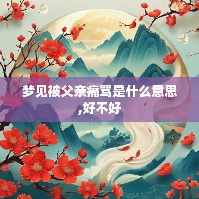 梦见被父亲痛骂是什么意思,好不好