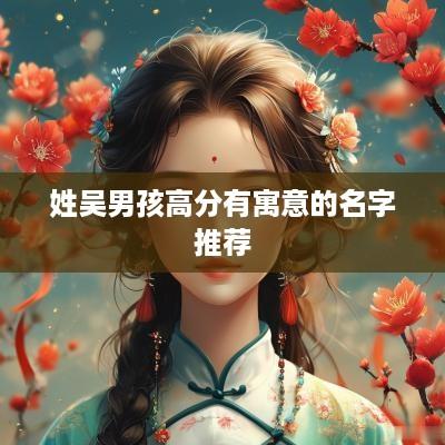 姓吴男孩高分有寓意的名字推荐