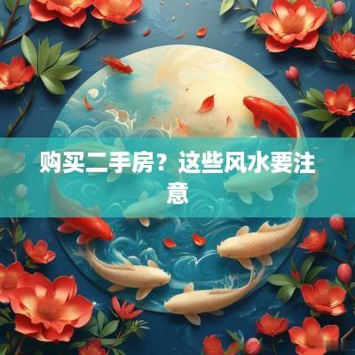 购买二手房？这些风水要注意