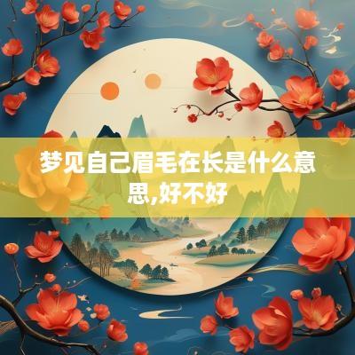 梦见自己眉毛在长是什么意思,好不好