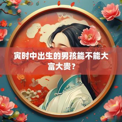 寅时中出生的男孩能不能大富大贵？