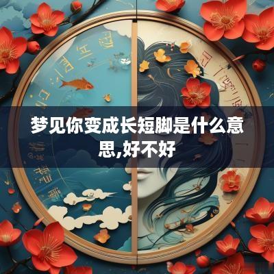梦见你变成长短脚是什么意思,好不好