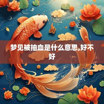 梦见被抽血是什么意思,好不好