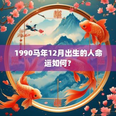 1990马年12月出生的人命运如何？
