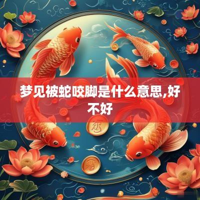 梦见被蛇咬脚是什么意思,好不好
