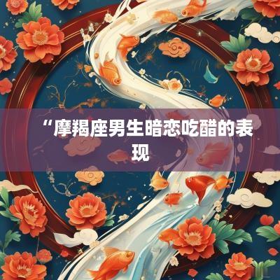 “摩羯座男生暗恋吃醋的表现