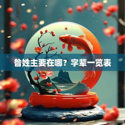昝姓主要在哪？字辈一览表