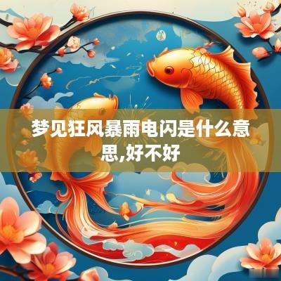 梦见狂风暴雨电闪是什么意思,好不好