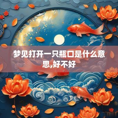 梦见打开一只瓶口是什么意思,好不好