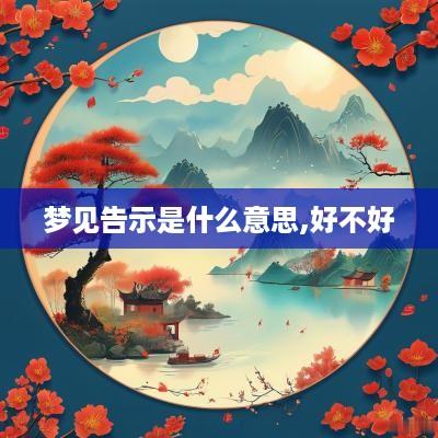梦见告示是什么意思,好不好